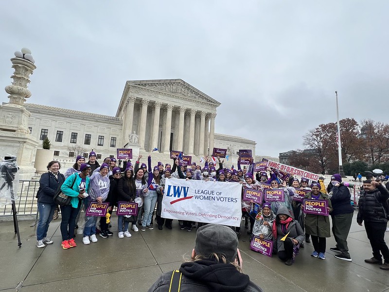 LWV activists in front of the US Supreme Court